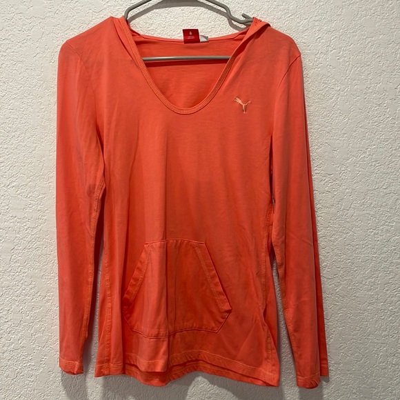 Puma hooded long sleeve tee dry fit medium - Picture 1 of 5